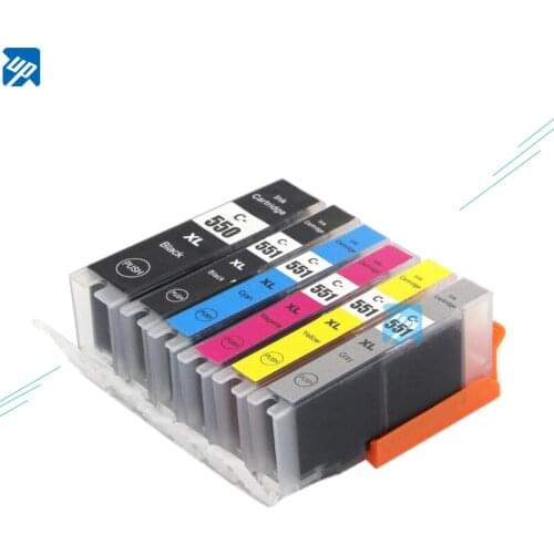 12pcs pgi550 pgi-550 printer ink Cartridges for Canon MG6350 MG7150 MG7550 IP8750 printer PGI 550 CLI 551 GY full ink