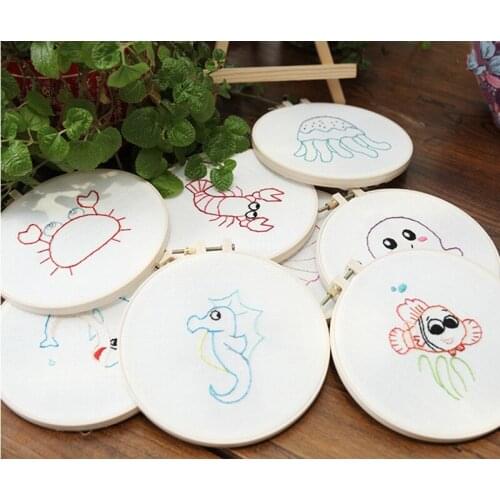 16.5*16.5cm Non Finished Childrens Embroidery Cross Stitch DIY Materials Suits Simple Embroidery