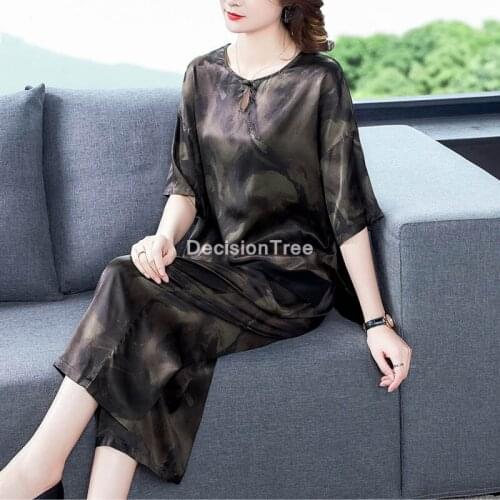 2021 chinese women cheongsam qipao top+pants set chinese traditional dress qipao set vestidos cheongsam chinese cheongsam suit