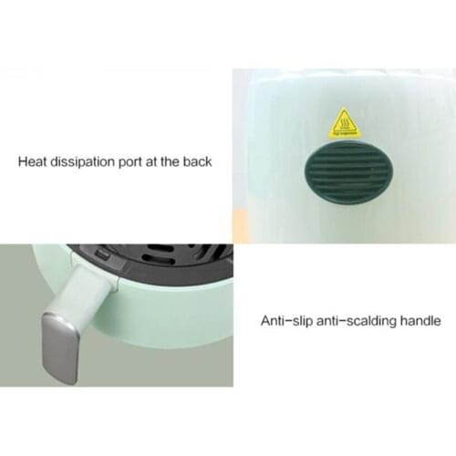 2L Oil-Free Air Fryer Kitchen Electric Tool Non Stick DIY Baking Roasting Fryer Pan Cooker Timer Temperature Control 800W