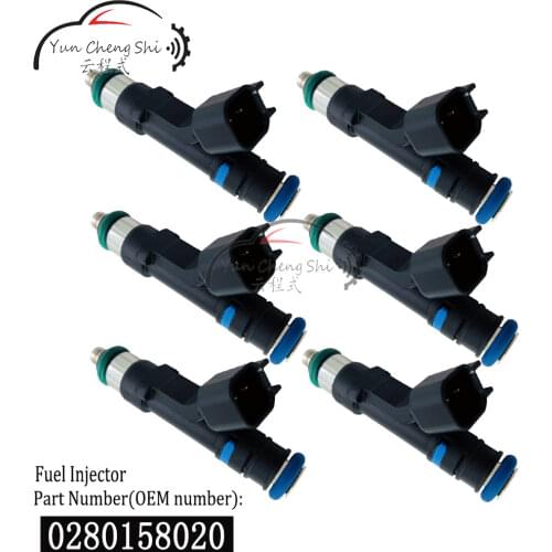 6PCS New Fuel Injector 53032701AA 0280158020 For Jeep Liberty Dodge Dakota Mitsubishi Raider 3.7L Fuel Nozzle