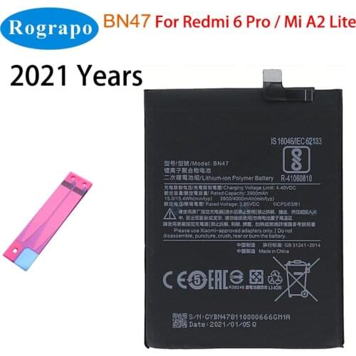 New Original 4000mAh BN47 Mobile Phone Replacement Battery For Xiaomi Redmi 6 Pro 6Pro ( Not for Redmi 6 ) / Mi A2 Lite