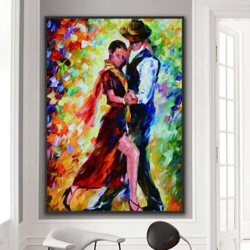 Watercolor Abstract Portrait Oil Painting on Canvas Posters and Prints Wall Art Dancers Pictures for Living Room Decor No Frame