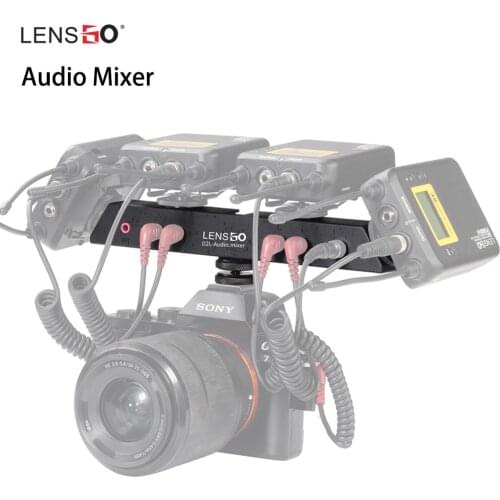 Lensgo D2L Audio Mixer for Multiple Wireless Microphone system Receiver Kit