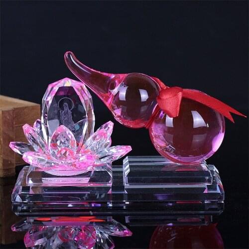 Car perfume seat crystal calabash guanyin sitting lotus handicraft car interior Feng Shui decoration