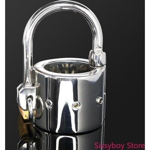 Locking Nail Ball Stretcher Mens Penis & Ball Locking Chastity Device Male Spiked Ball Stretcher Stainless Steel Penis Bondage