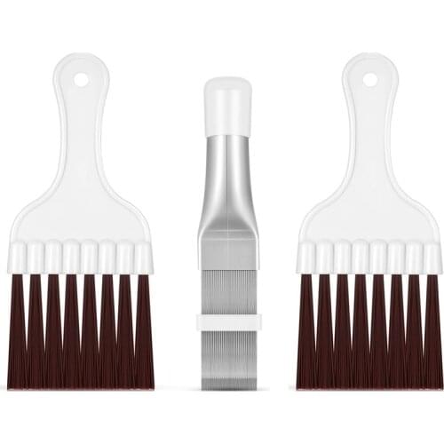 3 Pieces Air Conditioner Condenser Fin Comb, Fin Cleaning Brush Air Conditioner Fin Cleaner Refrigerator Coil Cleaning Whisk Bru