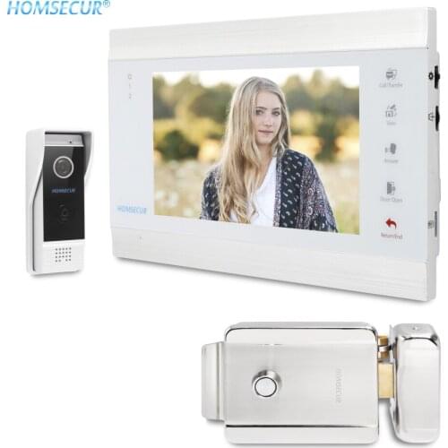 HOMSECUR 7" Hands-free Video&Audio Home Intercom with One Button Unlock Fail Secure Rim Lock with Keys 1.3MP Camera