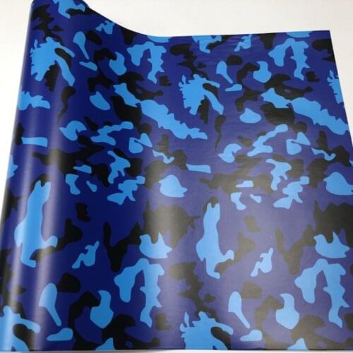 50CM*1/2/3/4/5/6M Blue Black Camo Vinyl Film Car Wrap Camouflage Vinyl Wrapping Car Sticker Bike Console Computer Laptop Skin