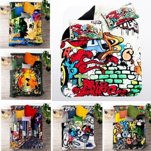 Graffiti 3D Printed Bedding Set American Singer Duvet Cover Queen Twin Size Quilt Cover
