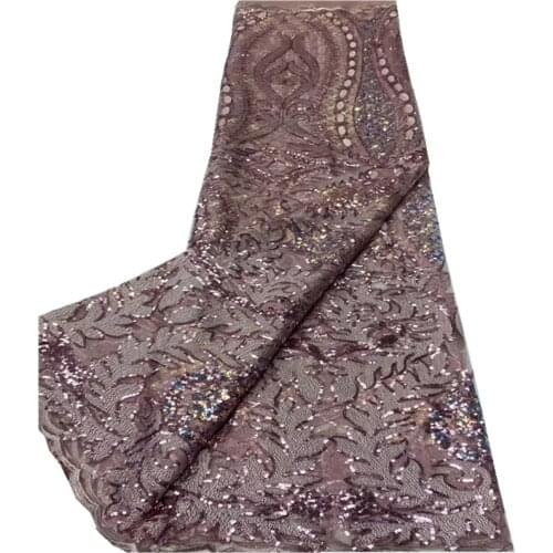 SJ Lace African Lace Fabric 2021 High Quality Lace French Net Embroidery Sequins Tulle Lace Fabric For Nigerian Party xh6-23