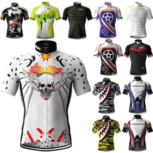 LairschDan NEW Men Cycling Jersey MTB Short Sleeve Tops Mallot Ciclismo Hombre Verano Mountain Bike Riding Clothes Cycling Shirt