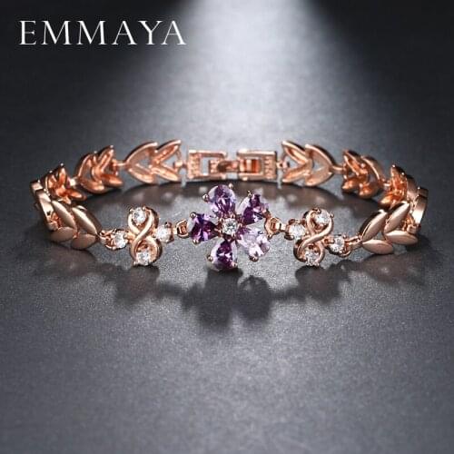 EMMAYA Fashion New Flower Bracelet Beautiful Flowers for Women Classic High- quality Crystal Jewelry Wholesale Price
