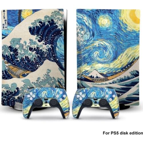 New Vinyl Sticker For PS5 Accessories Decal Protective Skin for PlayStation 5 Disk Edition Console + 2 Controllers