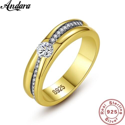 Brand New 925 Sterling Silver Ladies Ring Simple Round AAAAA Zircon Clear CZ Fashion Ring for Women Men Top Quality