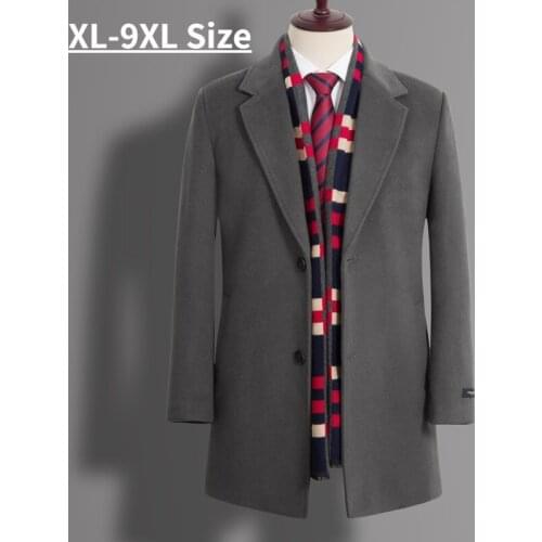 New Winter Men Wool Blazer Suit Oversized 9XL 8XL Loose Thick Warm Business Casual Woolen Cloth Male Jacket Outerwear