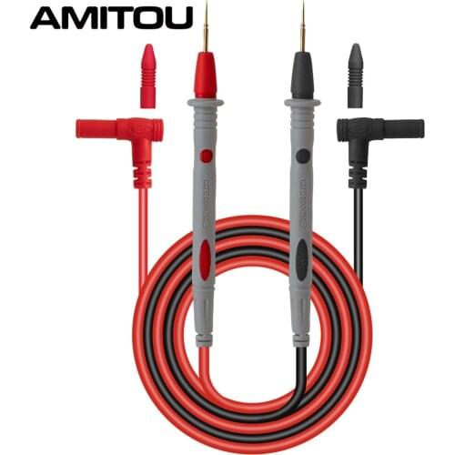 AMITOU PT1031 20A Gold-Plated Digital Multimeter Test Lead 1000V Slicon Rubber Wire Retardant Gilded Sharp Needle Probe
