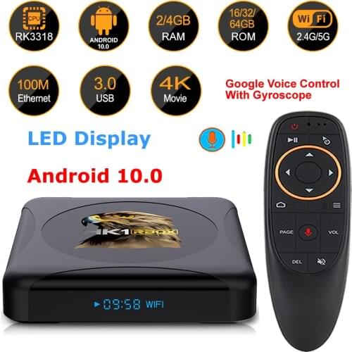 Android 10.0 Smart TV BOX HK1 RBOX R1 MINI Rockchip RK3318 4GB 64GB 2.4G&5G Dual WIFI BT4.0 4K Youtube 3D H.265 HDR Media Player