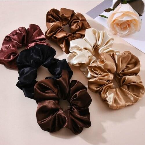 5pc Satin Silk Hair Tie Elastic Rope Ponytail Holder Hair Rope Rings Soft Elastic Hair Band Hair Rope Satin Hair Ties Silk Rings