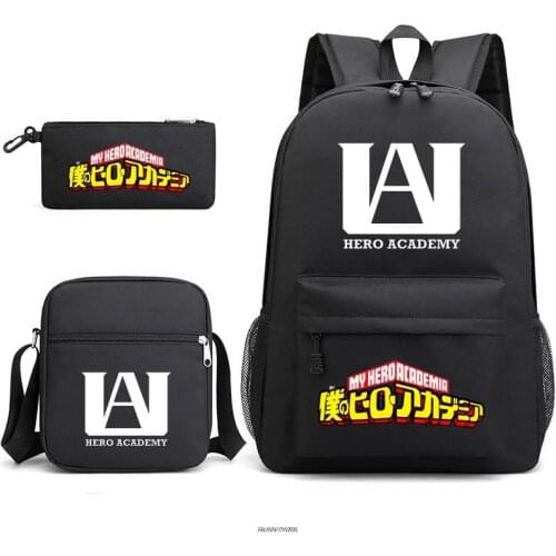 My Hero Academy Backpacks 3PCS 3D Print Backpacks Students Anime School Bags Travel Bag Women Men Laptop Rucksack