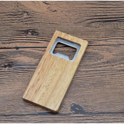 Fine Quality Beer Bottle Opener Wooden Handle Corkscrew Stainless Steel Square Openers Eco Friendly Anti Scald SN754