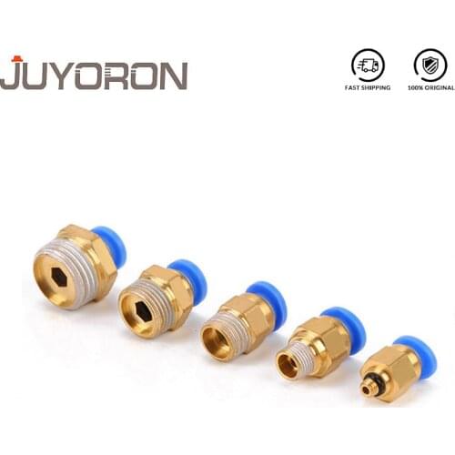 PC Pneumatic Tube Connector Push in Pneumatic Fittings the Air Compressor Parts 1/2"1/4"3/8"1/8" Male 4 6 8 10 12 mm