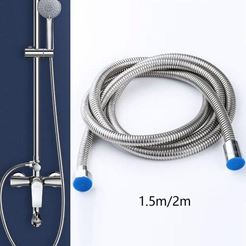 1.5/2m Universal Home Shower Hose 2019 Hot sale Stainless Steel Soft Shower Pipe Silver Color Common Flexible Bathroom Water