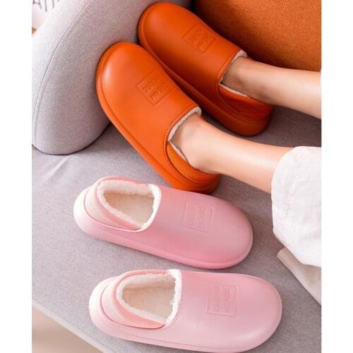 Plus Size Indoor Plush Slippers Ladies 27-44 Waterproof Warm Non Slip Adults Thick Shoes In Winter Slippers