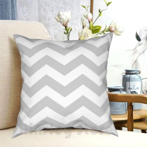 Zig Zag , Modern , Trendy , Pattern , Grey , White , Pillow Case Printed Home Soft Throw Pillow Zig Zag Modern Trendy