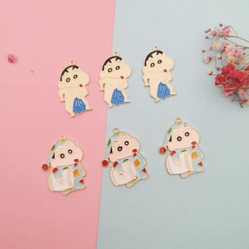 10pcs Cartoon Boy Enamel Charms Pendant For DIY Jewelry Making Cute Guy Gold Tone Metal Charm Earring Bracelet Keyring Dangle