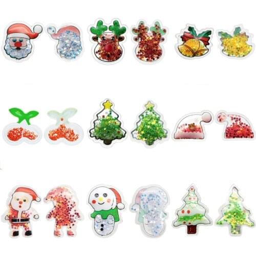 10pcs/lot Transparent Fruit Quicksand Shakers Acrylic Resin DIY Jewelry Making Hairpin Sequins Accessories Gift Decoration