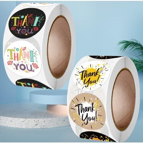 24 Types Thank You Stickers Geometric Bold for Our My Small Business Seals Label Envelopes Wedding Party Gift Package Decoration