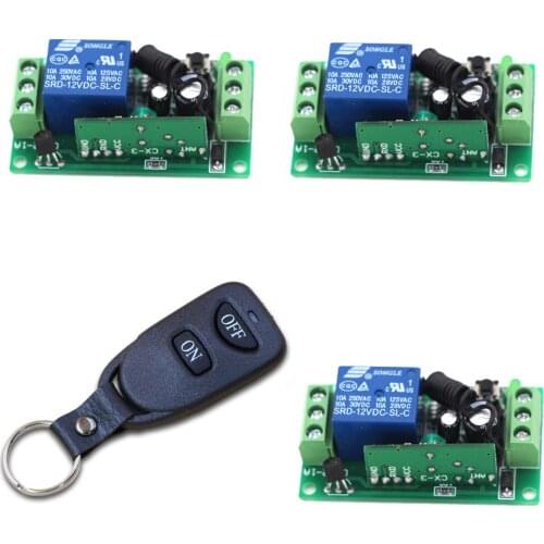 315/433Mhz Universal Wireless Remote Control Switch DC12V 10A 1CH relay Receiver Module and Transmitter Remote Controls