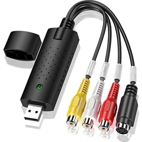 USB2.0 Video Capture Adapter VHS to USB Converter PC Adapter TV Audio Video Support Win 2000/Win Xp/Win Vista/Win 7/Win 8/Win 10