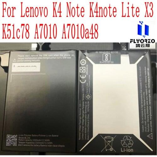 100% New High Quality 3300mAh Lenovo BL256 Battery For Lenovo K4 Note K4note Lite X3 K51c78 A7010 A7010a48 Mobile Phone