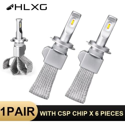 HLXG Mini H7 Car Headlight CSP Car Lights copper fanless Auto Bulb 12V 6000K 9005 HB4 H11 H8 HB3 9006 H1 LED Lamps H4 LED Light