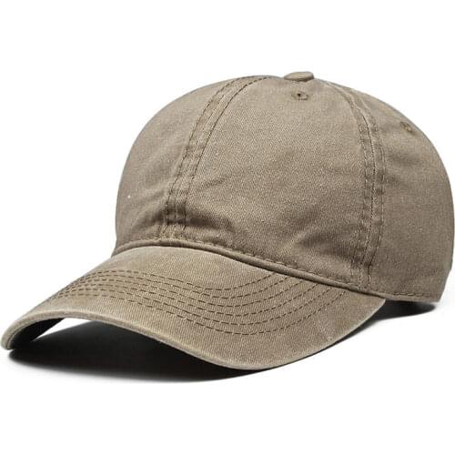 Washed Dyed Plain Dad Hat Panel Baseball Cap for Men Women,Khaki Navy Dark Grey,Adjustable Size Fits 56-60cm Head circumference