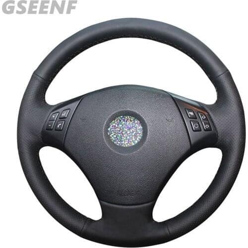 Hand-sewing Steering Wheel Cover Artificial Leather Black Car Steering Wheel Covers For BMW E84 E90 E91 320d 325i 335i X1