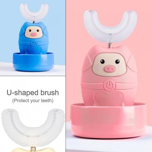 Electric Kids Toothbrush Smart U 360° Sonic Electric Toothbrush Music Cartoon Silicon Automatic Ultrasonic Teeth Tooth