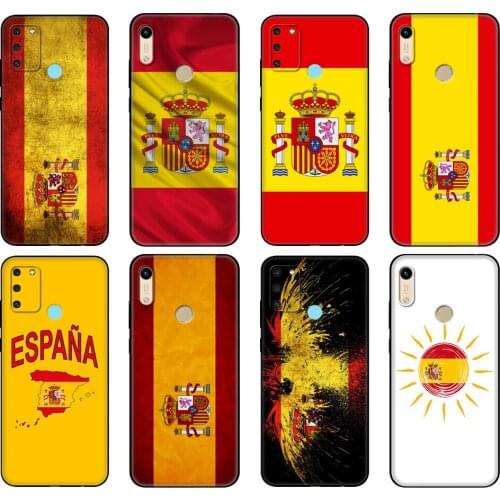 Black tpu Case For Honor 8a Prime 8s 9 10X Lite 9A 9C 9X Premium Pro 9S Case Cover Spain Spanish flag camp nou