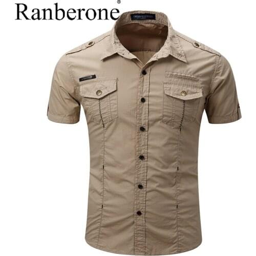 Shirts For Men Tactical T shirt Outdoor Sport Shirt Military Casual Slim Fit Short Sleeve Shirts Summer Cotton Button Down Shirt