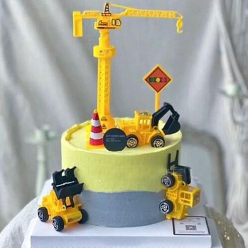 Engineering Car Party Cake Decor Digging Machine Party Crane Party Baby Shower One 1st Birthday Party Boys Birthday Party Decor