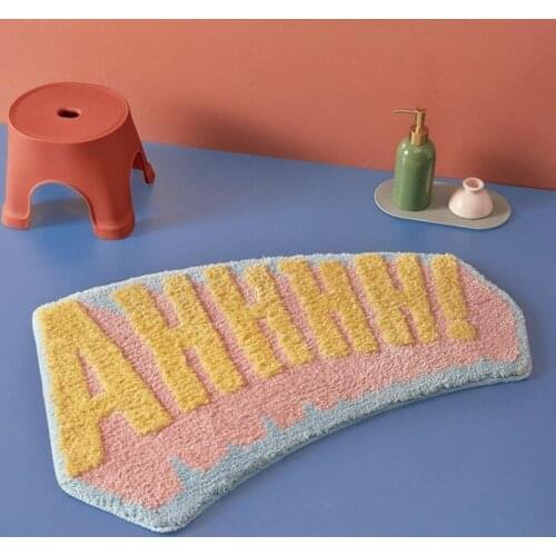 Curved floor mat bathroom toilet water absorption bathtub non-slip foot mat household door mat special-shaped carpet LX10903