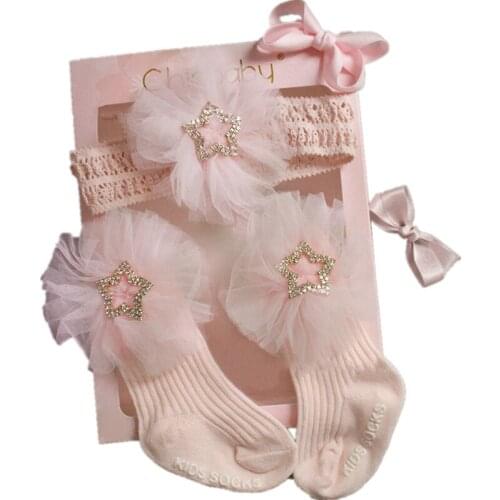 Korean Bow Hair Band Sock ChildrenS Day Birthday Gift ChildrenS Socks Stars Bow Crown Hair Accessory Dress Up Supplies