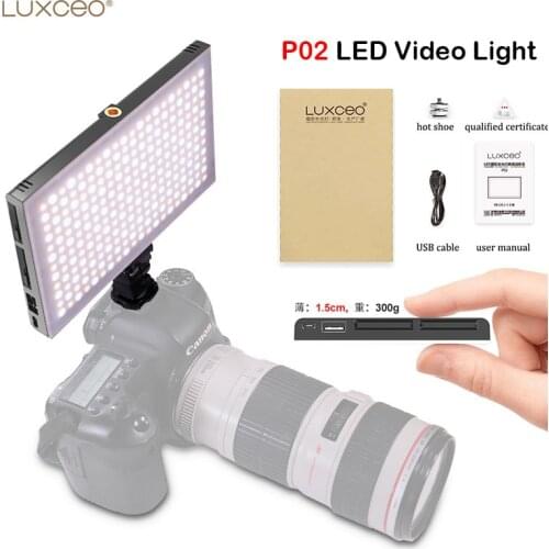 Luxceo P02 Bi-color 3000-6000k Mini Video LED Light Portable Fill Lighting Built-in Battery for Phone Camera Shooting Studio