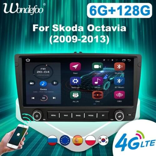 2 din android 10 car radio with screen For SKODA Octavia Yeti 2008-2014 2DIN Carplay intelligent system Multimedia video players