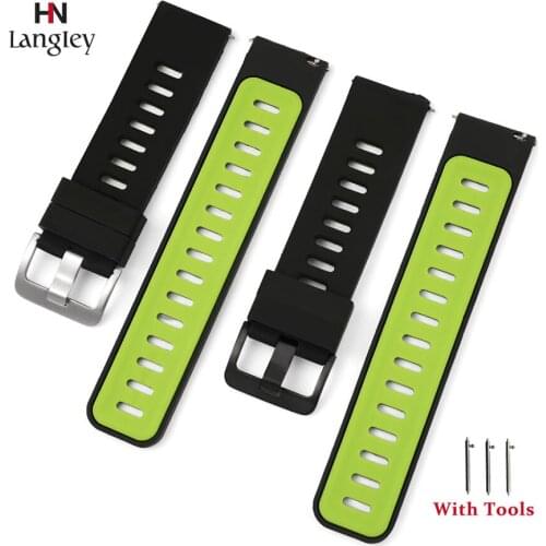 20mm 22mm Soft Silicone Watch Bands Rubber Smart Strap For Samsung/Huawei Watch Bands Quick Release Sports Wist Straps Bracelets