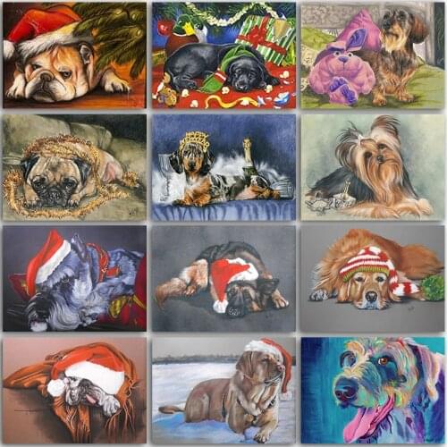5D DIY Diamond Painting Kit Paint Animals Bulldog Christmas Dog Gift home decor Full Square&Round embroidery mosaic Cross stitch