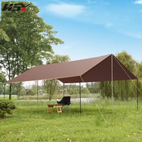 5*4.5m Outdoor Bold Durable Tent Canopy Beach Camping Shed Rainproof 210D Oxford Awning Canopy Silver Coated Tarp Without Poles