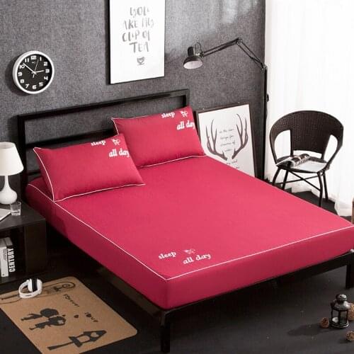 2019 new products Sanding fabric Bed cover Fitted Sheet Pillowcases 2/3 Luxury Pure color Bedding